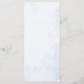 Bleu Aquarelle Feuille Botanique Chic Mariage Menu (Dos)