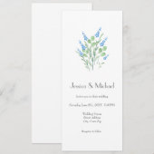 Bleu Aquarelle Fleur sauvage Bouquet Invitation (Devant / Derrière)