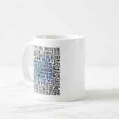 Bleu Aquarelle Graduation Typographie Mug pour lui (Devant gauche)