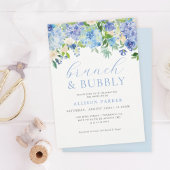 Bleu Aquarelle Hydrangea Brunch et Cartes de mouss