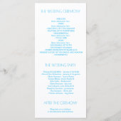 Bleu Aquarelle Laver Programmes de mariage moderne (Dos)