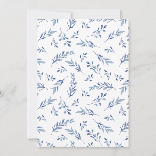 Bleu Aquarelle Mariage Couples Douche Invitation (Dos)