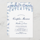 Bleu Aquarelle Mariage Couples Douche Invitation (Devant / Derrière)
