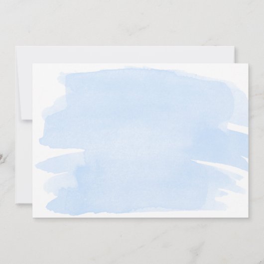 Bleu Aquarelle Or Bébé Saupoudrer Invitation (Dos)
