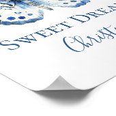 Bleu aquarelle papillon pépinière murale affiche d (Coin)