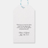 Bleu aquarelle papillons Merci étiquettes cadeaux (Dos)