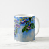 Bleu aquarelle peinture tasse de café (Devant droit)