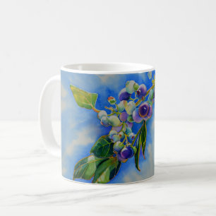 Bleu aquarelle peinture tasse de café