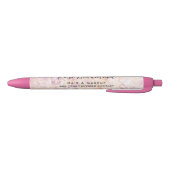 Bleu Aquarelle rose jaune moderne Script Stylo d'encre (Bas)