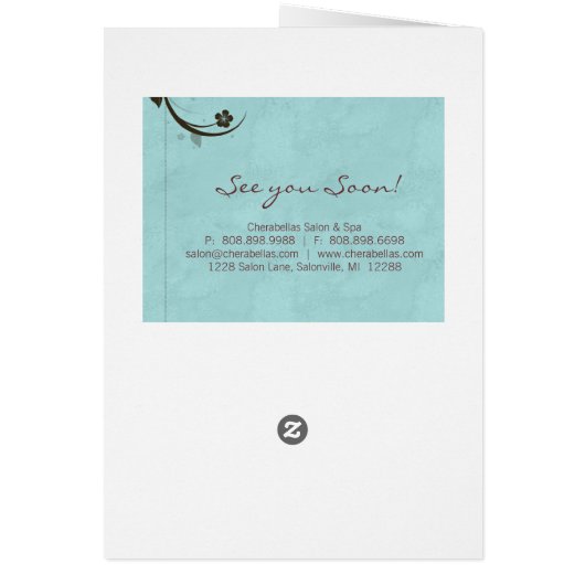 Bleu aqueux de carte de voeux de brochure de salon (Dos)