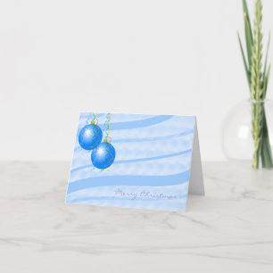 Bleu Arbre de Noël Boules d'ornement Carte de Noël