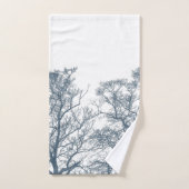 Bleu Arbres du fond Boho tropical (Serviette à main)
