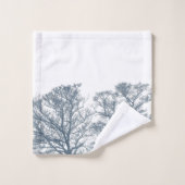 Bleu Arbres du fond Boho tropical (Gant de toilette)
