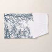 Bleu Arbres du fond Boho tropical (Serviette à main)