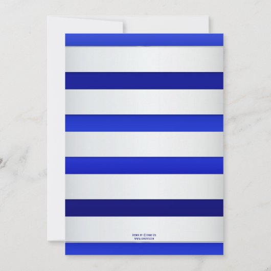 Bleu Argent Blindé Post Mariage Invitation (Dos)