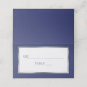 Bleu | ARGENT | Cartes De Place Blancs Simple Et É (Extérieur déplié)