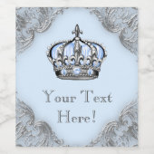 Bleu Argent Couronne bouteille Étiquette (Étiquettes simples)