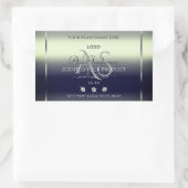 Bleu Argent Étiquette Bijoux Monogramme Logo (Sac)