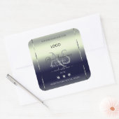 Bleu Argent Étiquette Bijoux Monogramme Logo (Enveloppe)
