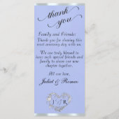 Bleu/Argent - Menu Monogramme & Merci (Dos)