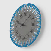 Bleu Argent Mur Solaire Horloge (Angle)