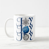 Bleu Argent Noël Joie Mug (Gauche)