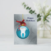 bleu argenté Carte de fin de année dentiste (Debout devant)