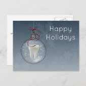 bleu argenté Carte de fin de année dentiste (Devant / Derrière)