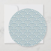 Bleu arrondi + Faire-part de mariage Motif blanc (Dos)