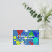 Bleu avec Carte de visite de peinture (Debout devant)