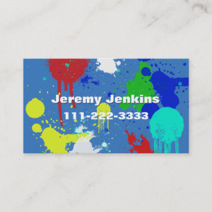 Bleu avec Carte de visite de peinture