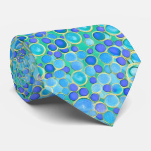 Bleu avec Cravate de bulle d'or