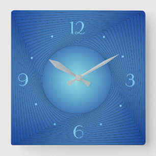 Bleu avec les horloges légères de cuisine de