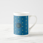Bleu avec l'or Accent Houndstooth Spécial Mug (Droite)