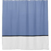 Bleu avec rideaux de douche noir/blanc (Devant)