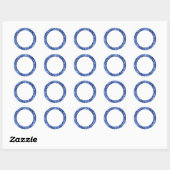 Bleu avec Sticker Monogram Coeur Argent (Feuille)
