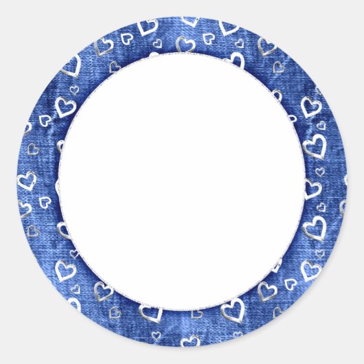 Bleu avec Sticker Monogram Coeur Argent (Devant)