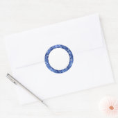Bleu avec Sticker Monogram Coeur Argent (Enveloppe)