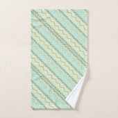 Bleu aztèque à motif, Turquoise, lin (Serviette à main)