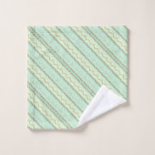 Bleu aztèque à motif, Turquoise, lin (Gant de toilette)