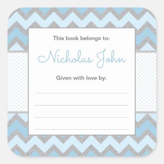 Bleu baby shower autocollant (Devant)