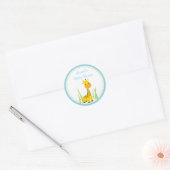 Bleu Baby shower Giraffe Favoriser étiquette Stick (Enveloppe)