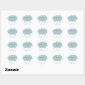 Bleu Baby shower Pluie Cloud Sticker (Feuille)