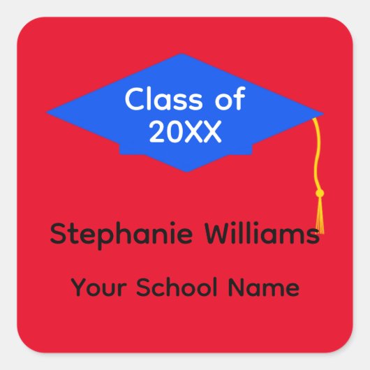 Bleu Bac de graduation #1-2 Stickers (Devant)