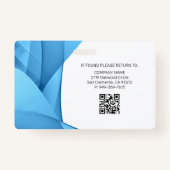 Bleu | Badge d'ID photo de l'employé du bureau den (Dos)