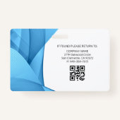 Bleu | Badge d'identification de la carte d'entrée (Dos)