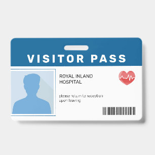 Bleu Badge d'identification de visiteur d'hôpita