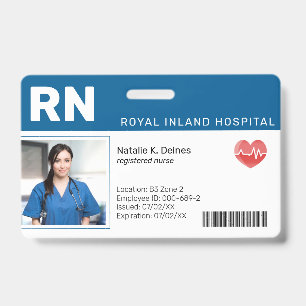Bleu Badge d'identification photo d'employé médi