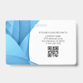 Bleu | Badge d'identification photo d'employé médi (Arrière)