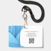 Bleu | Badge d'identification photo pour le person (Arrière avec lanière)